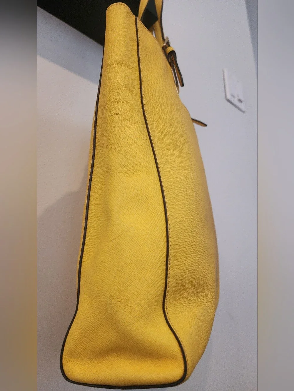 Michael Kors Yellow Leather Tote with MK Charm